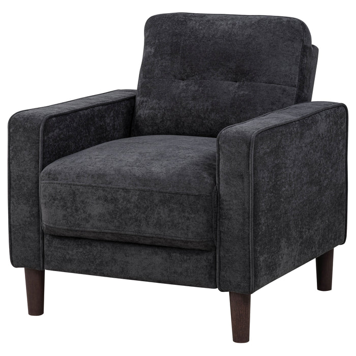 Bowen II Fabric Upholstered Track Arm Chair Steel Grey