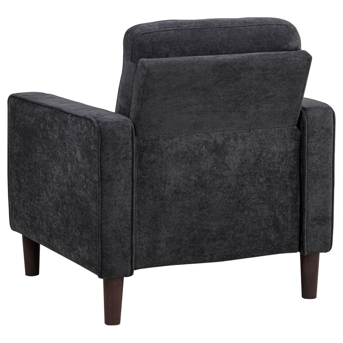 Bowen II Fabric Upholstered Track Arm Chair Steel Grey