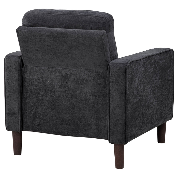 Bowen II Fabric Upholstered Track Arm Chair Steel Grey