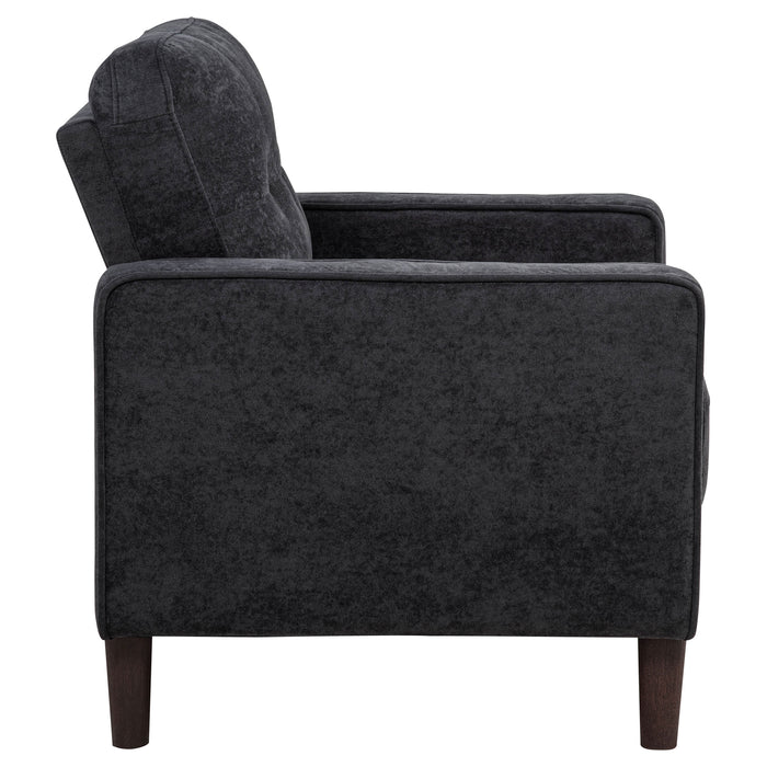 Bowen II Fabric Upholstered Track Arm Chair Steel Grey