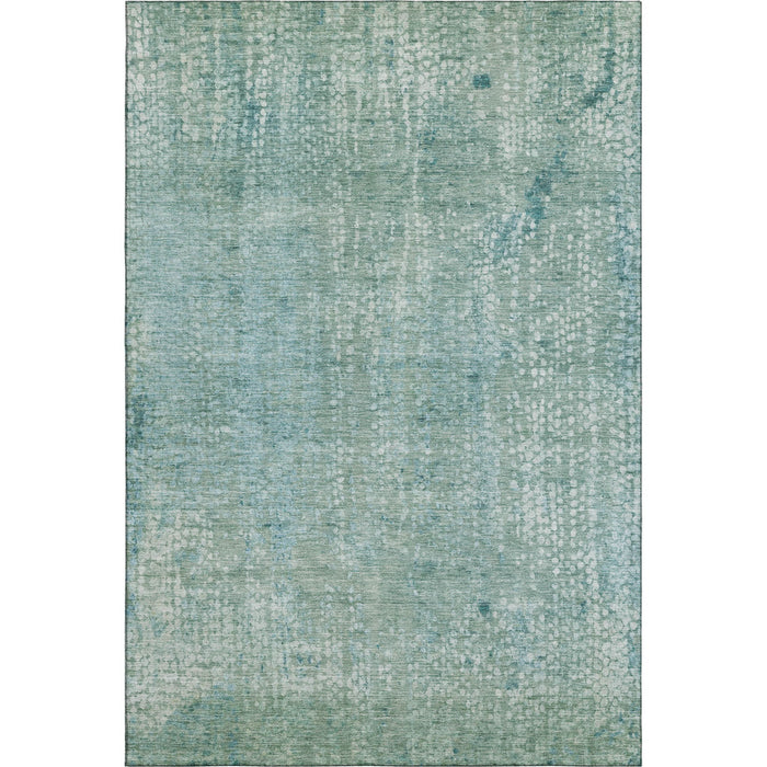 10' X 14' Abstract Washable Area Rug With UV Protection (717338) - Teal / Ivory