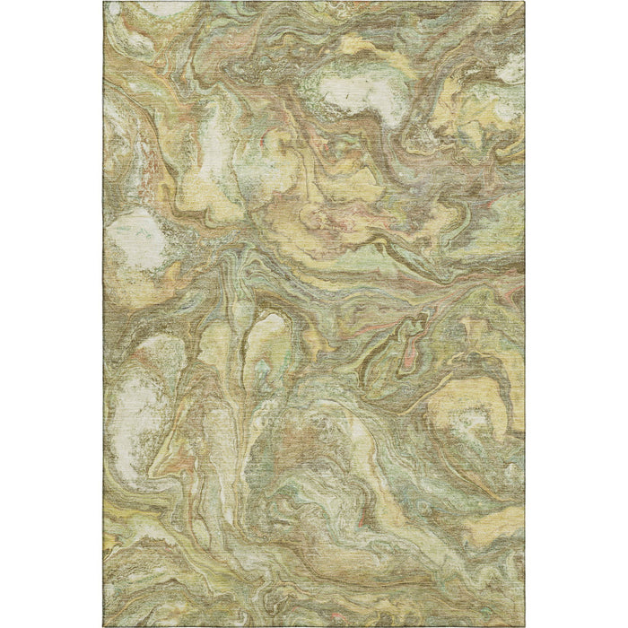 10' X 14' Abstract Washable Area Rug With UV Protection (714721) - Gold / Beige