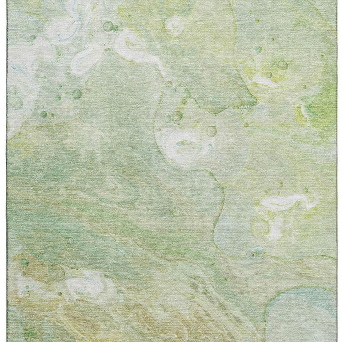 10' X 14' Abstract Washable Area Rug With UV Protection (708868) - Sage / Teal