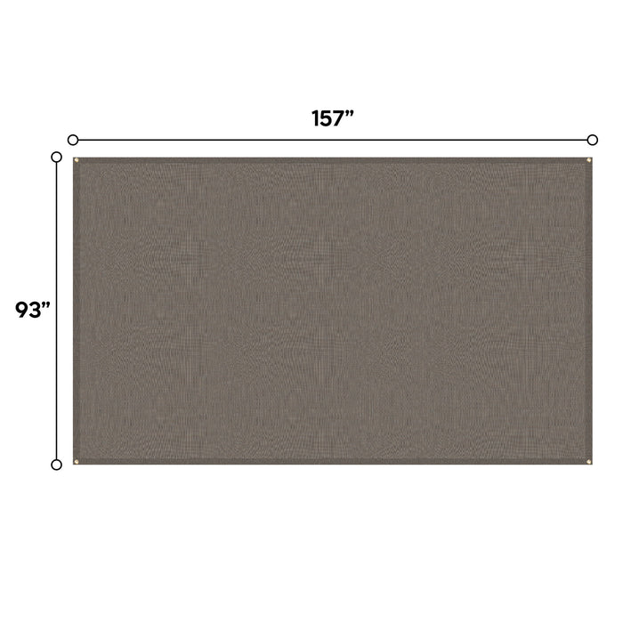 Giga brown 13' x 7.7' outdoor pergola sun shade cover cloth made of permeable HDPE fabric with grommets for patio canopy.