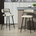 Set of 2 Giga counter height bar stools with powder-coated metal bases and footrests, featuring sleek, modern design