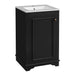 Giga bathroom vanity with sink, freestanding single cabinet, soft-close door, and adjustable shelf for modern bathroom storage.