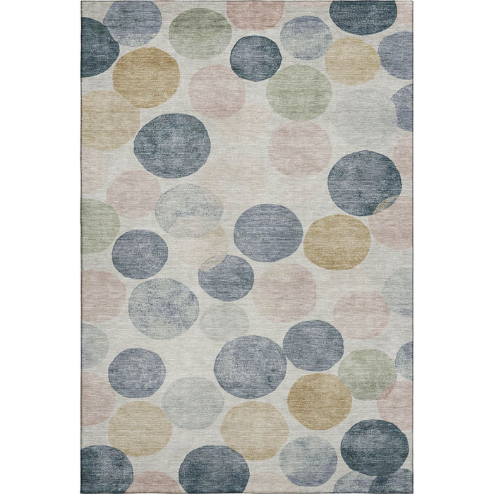 10' X 14' Geometric Washable Area Rug With UV Protection (707389) - Beige / Blue / Wheat