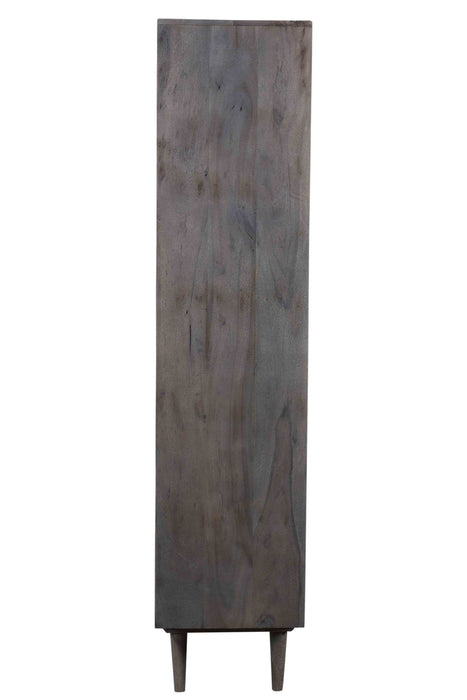 Three Tier Bookcase With Two Doors - Gray