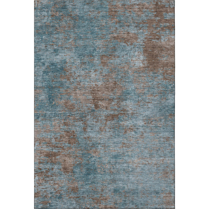 10' X 14' Abstract Washable Area Rug With UV Protection (693216) - Teal / Brown