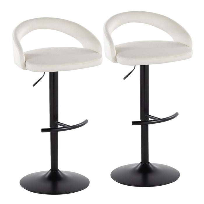 Grotto - Upholstered Adjustable Barstool - Black Metal Base