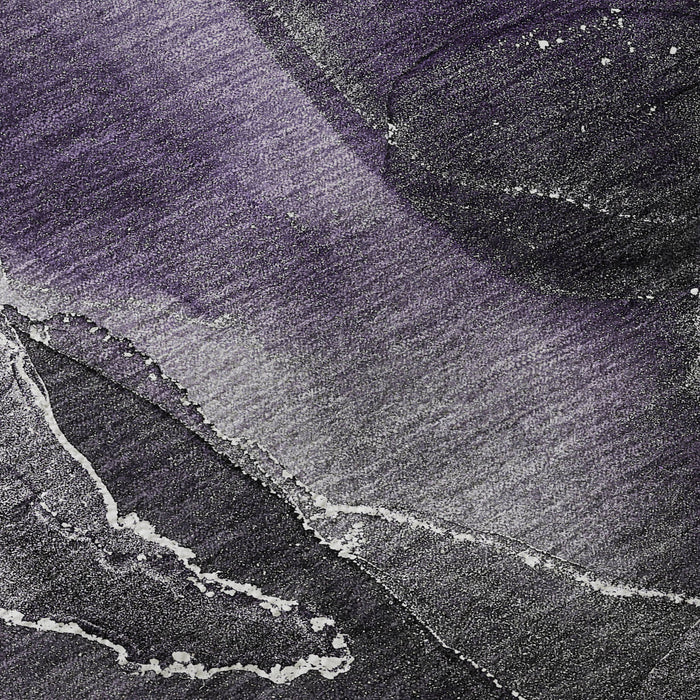 3' X 5' Abstract Washable Area Rug With UV Protection (646693) - Purple / Charcoal