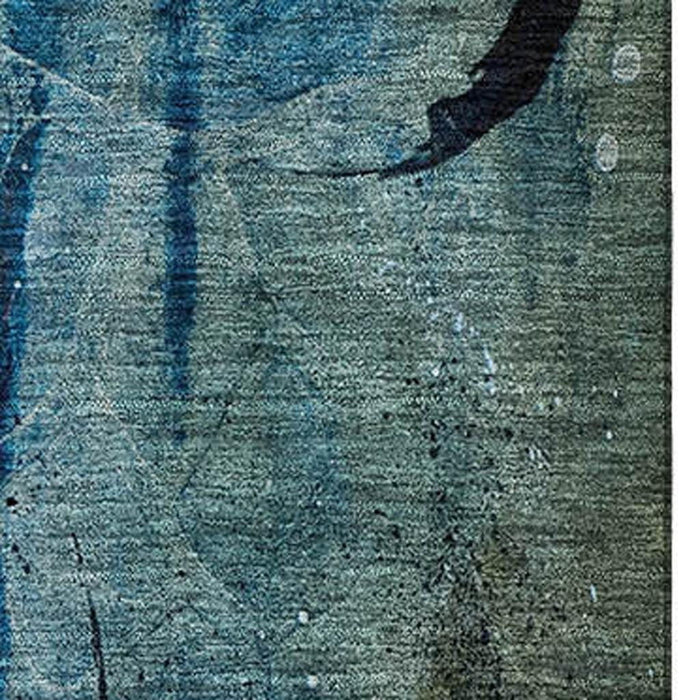 10' X 14' Abstract Washable Area Rug With UV Protection (715363) - Teal / Green