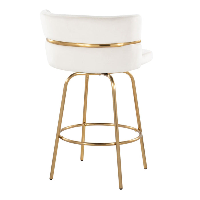 Cinch Claire - 26" Fixed-Height Counter Stool (Set of 2)- Gold Base