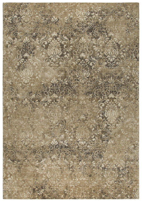 9' X 12' New Zealand Lambs Wool Damask Hand Carved Handmade Area Rug (747462) - Gold / Beige / Ivory