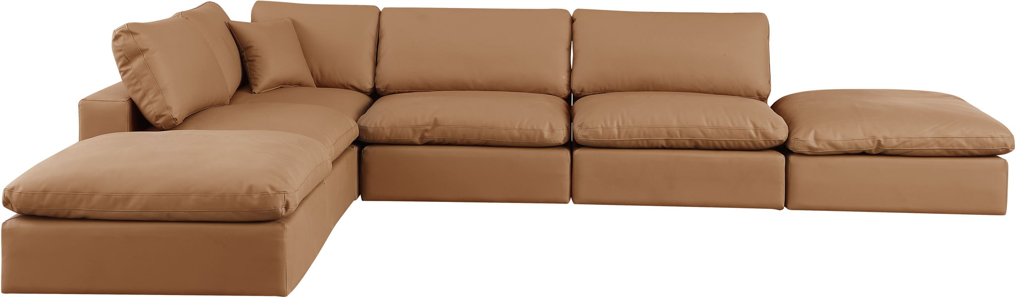 Comfy - 6 Piece Faux Leather Modular Sectional