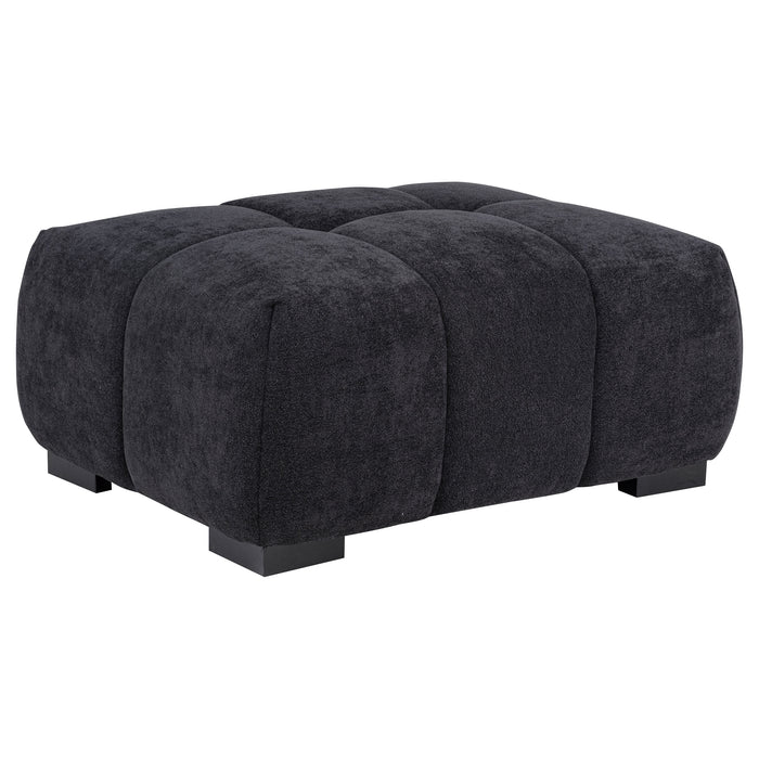 Octavia Tufted Upholstered Rectangular Ottoman Black