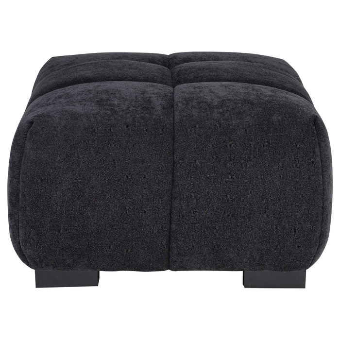 Octavia Tufted Upholstered Rectangular Ottoman Black