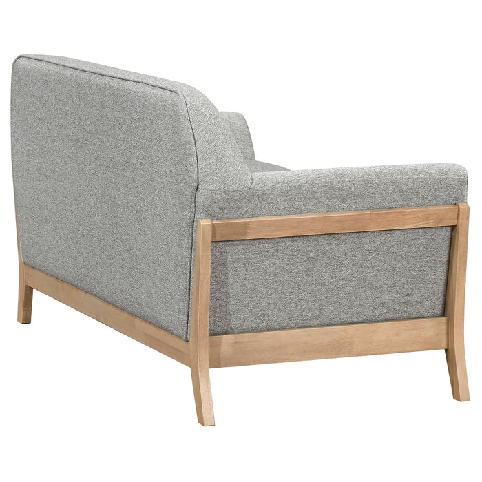 Vaughn 3-piece Fabric Upholstered Flared Arm Sofa Set Grey