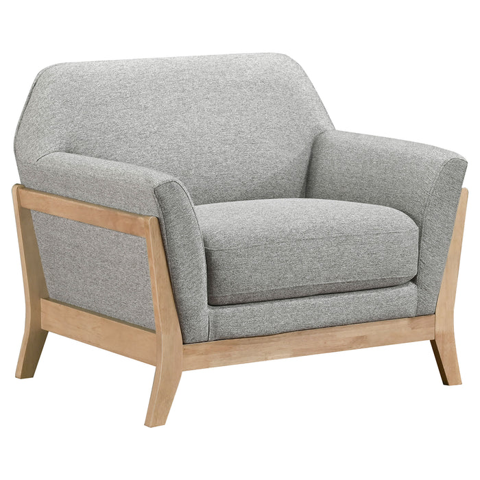 Vaughn 3-piece Fabric Upholstered Flared Arm Sofa Set Grey