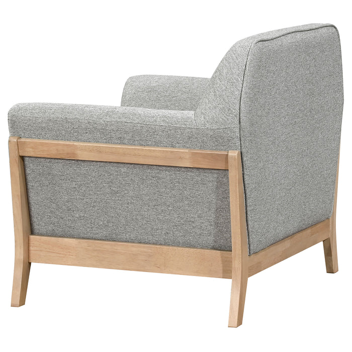 Vaughn 3-piece Fabric Upholstered Flared Arm Sofa Set Grey