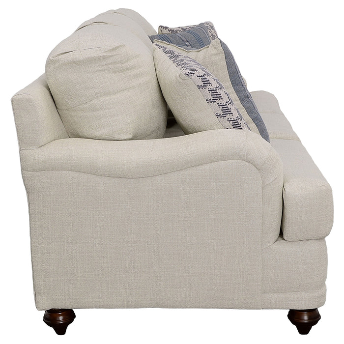 Glenn 2-piece Upholstered Sofa Set Light Grey and Blue