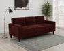 Ruth 77-inch rust red fabric upholstered track arm sofa by CoasterEveryday