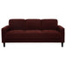CoasterEveryday Ruth 77-inch rust red fabric upholstered sofa with track arms