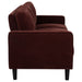 Ruth 77-inch rust red fabric upholstered track arm sofa by CoasterEveryday