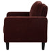 CoasterEveryday Ruth rust red fabric upholstered accent chair with track arms