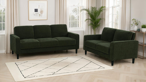 Ruth 2-piece fabric upholstered track arm sofa in matcha green by CoasterEveryday