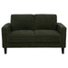 CoasterEveryday Ruth matcha green fabric upholstered track arm loveseat