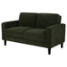 CoasterEveryday Ruth matcha green fabric upholstered track arm loveseat