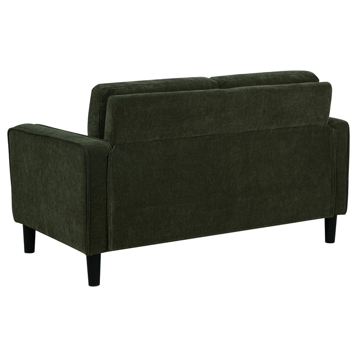 Ruth Matcha Green Fabric Upholstered Track Arm Loveseat by CoasterEveryday