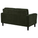 CoasterEveryday Ruth matcha green fabric upholstered track arm loveseat