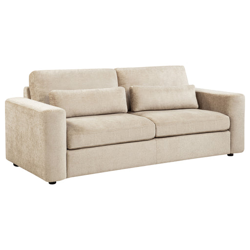 Amador camel chenille upholstered track arm sofa by CoasterEveryday