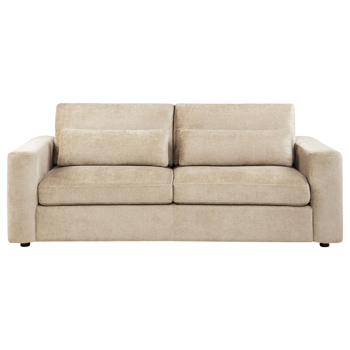 Amador Chenille Upholstered Track Arm Sofa Camel