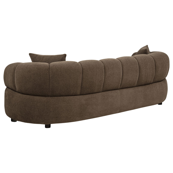Casarin Fabric 3-Piece Channel-Back Sofa Set Brown
