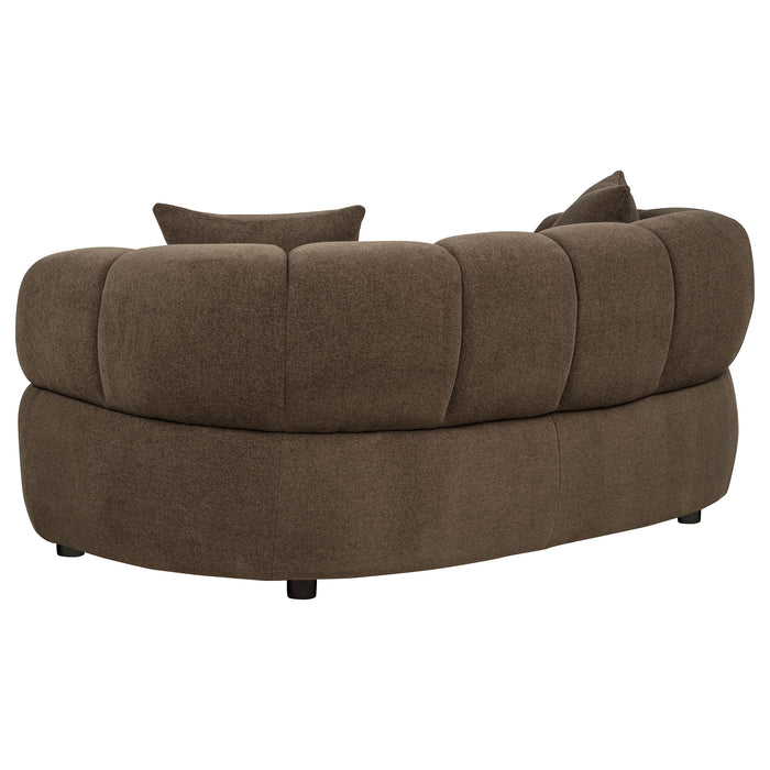 Casarin Fabric 3-Piece Channel-Back Sofa Set Brown