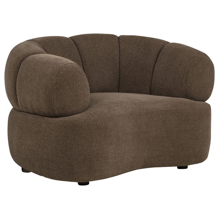 Casarin Fabric 3-Piece Channel-Back Sofa Set Brown