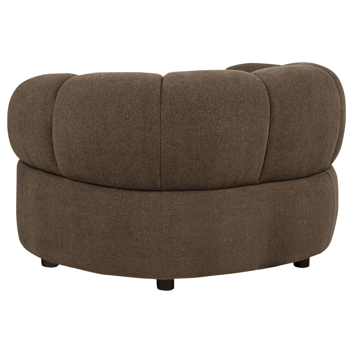 Casarin Fabric 3-Piece Channel-Back Sofa Set Brown