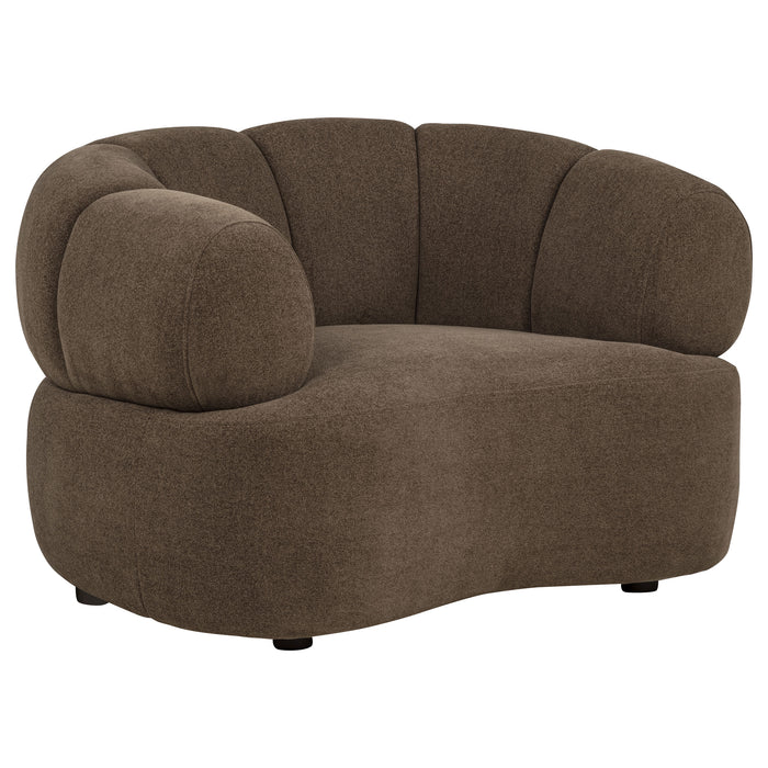 Casarin Fabric Channel-Back Accent Chair Brown