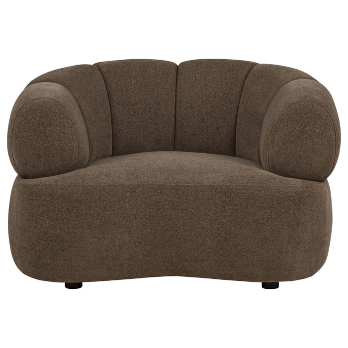 Casarin Fabric Channel-Back Accent Chair Brown