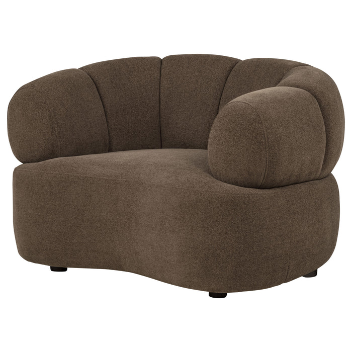 Casarin Fabric Channel-Back Accent Chair Brown
