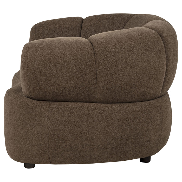 Casarin Fabric Channel-Back Accent Chair Brown
