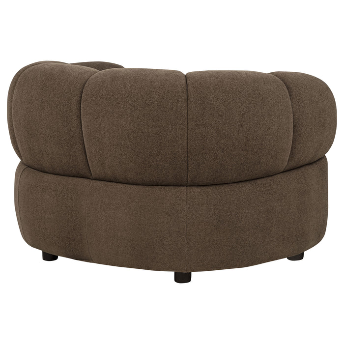 Casarin Fabric Channel-Back Accent Chair Brown
