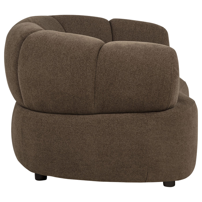 Casarin Fabric Channel-Back Accent Chair Brown