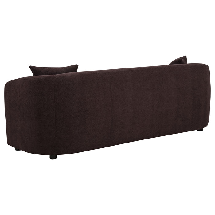 Delroy 2-Piece Stationary Sofa Set Aubergine Polyester Upholstery