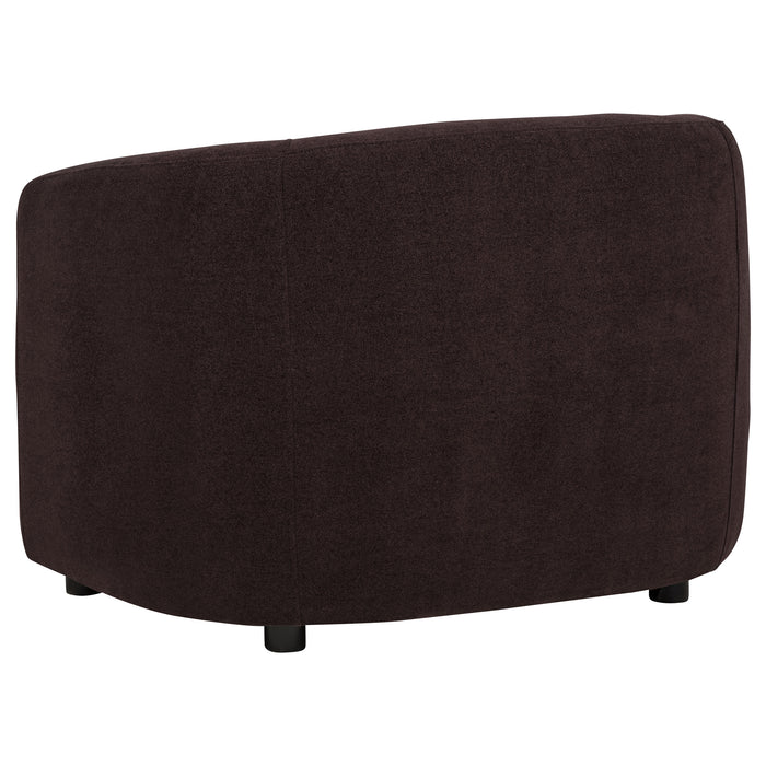 Delroy 3-Piece Stationary Sofa Set Aubergine Polyester Upholstery