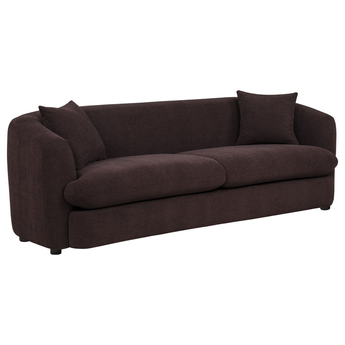 Delroy 3-Seat Stationary Sofa Aubergine Polyester Upholstery