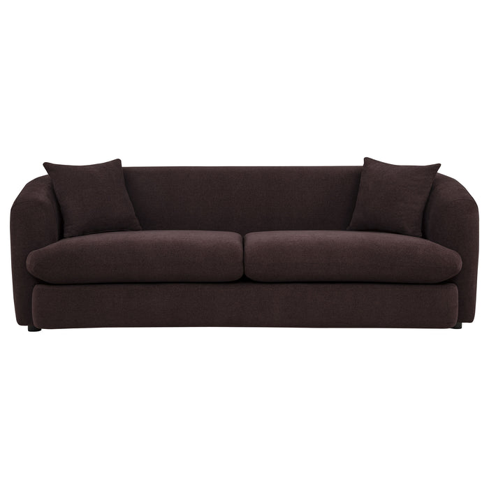 Delroy 3-Seat Stationary Sofa Aubergine Polyester Upholstery